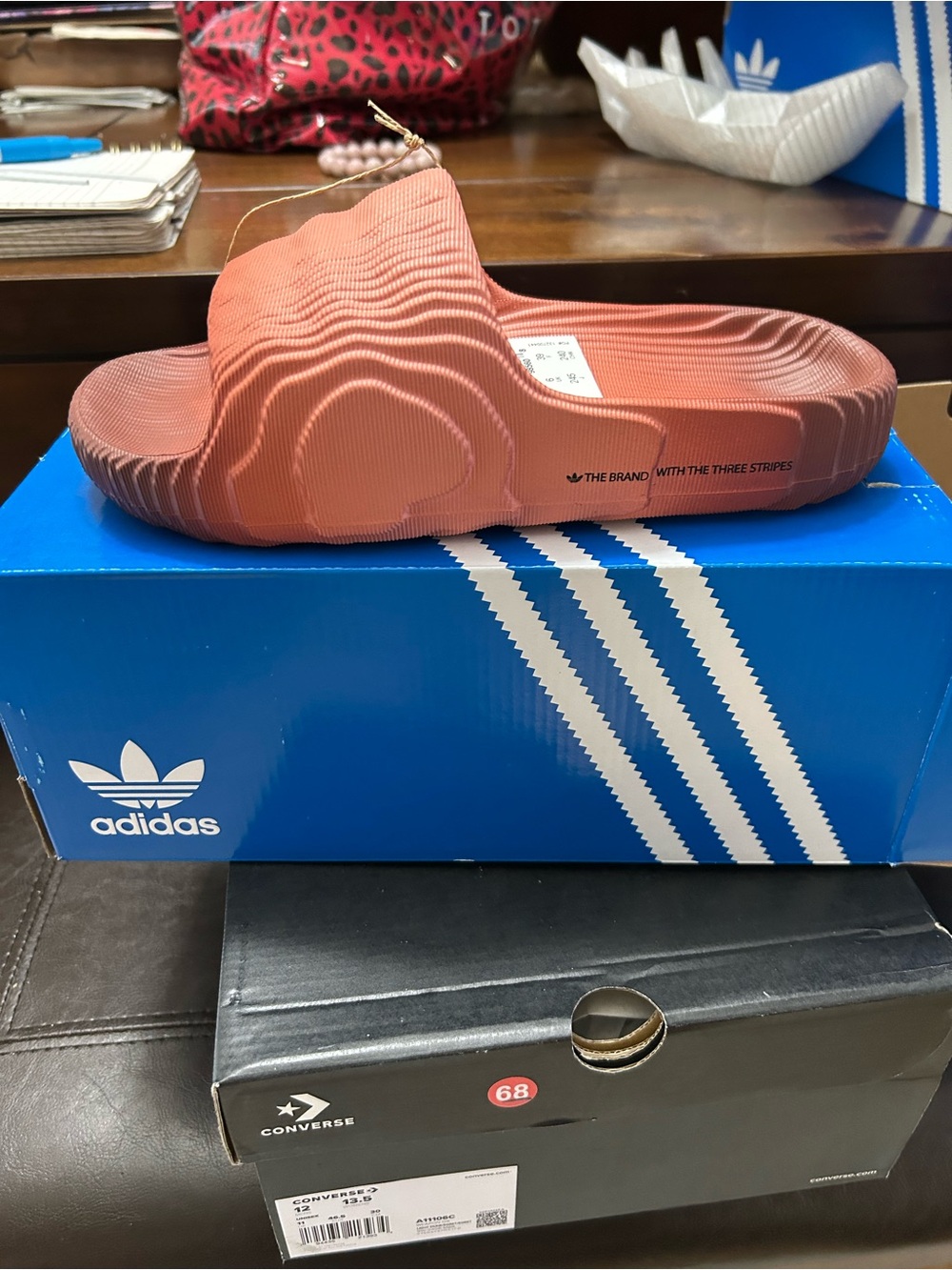 ADIDAS ADILETTE 22 PEACH OMBRE SLIDES WOMENS 8
